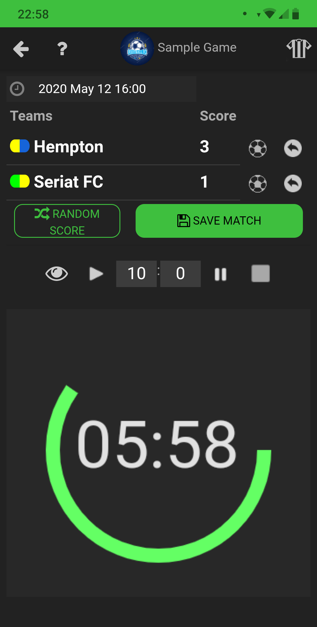 Integrated timer and scorekeeper app